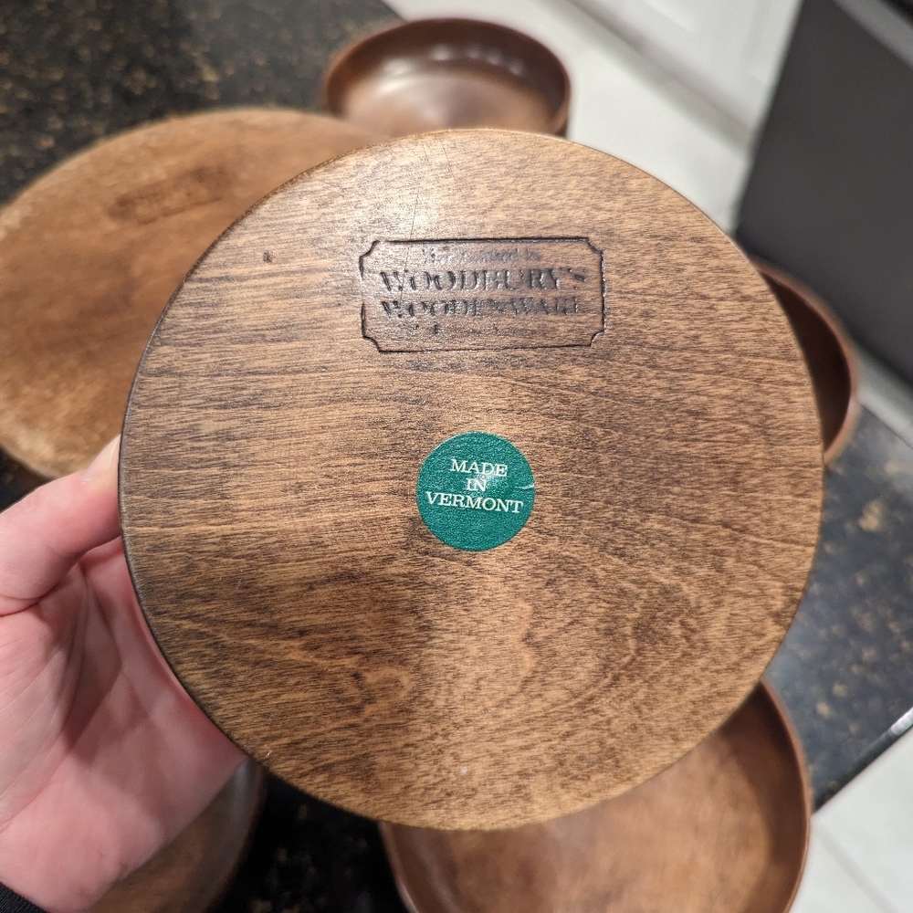 Hand turned wood bowl set - Picture 3 of 11